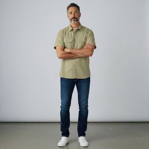 Filson Men's‎ Twin Lakes Short Sleeve Snap Front Shirt Dry Grass Size Small